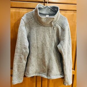 Old Navy Active Heather Gray Fleece Zip-Up Jacket - Size Large